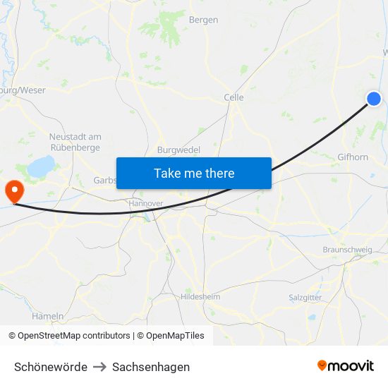 Schönewörde to Sachsenhagen map