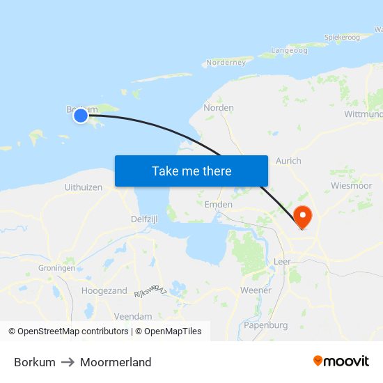 Borkum to Moormerland map