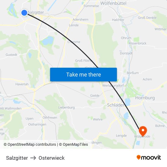 Salzgitter to Osterwieck map