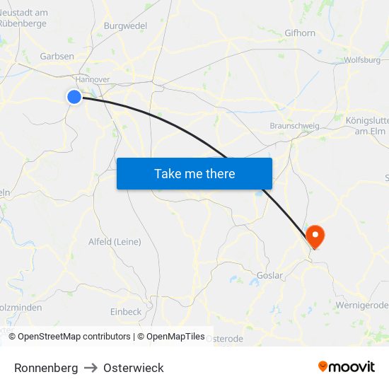 Ronnenberg to Osterwieck map