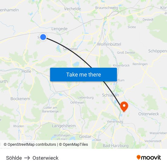 Söhlde to Osterwieck map