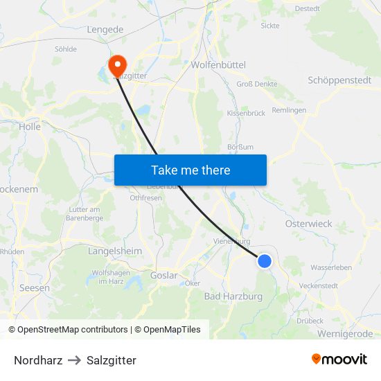 Nordharz to Salzgitter map