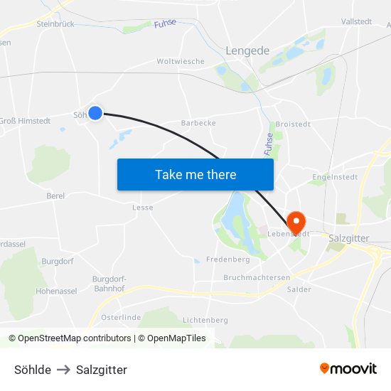 Söhlde to Salzgitter map