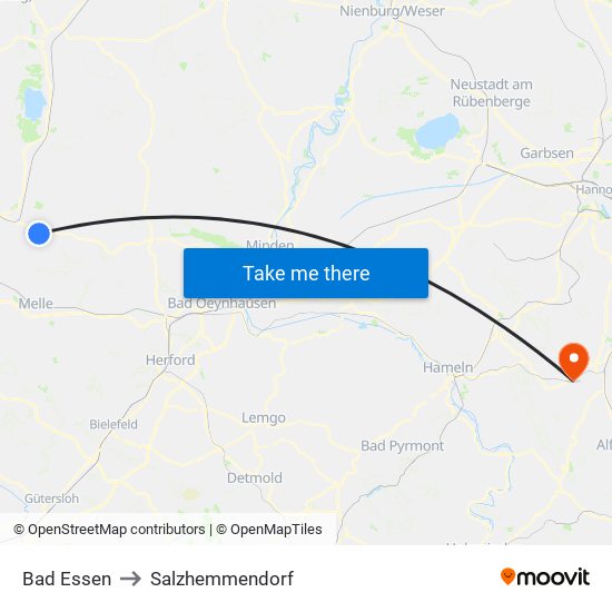 Bad Essen to Salzhemmendorf map