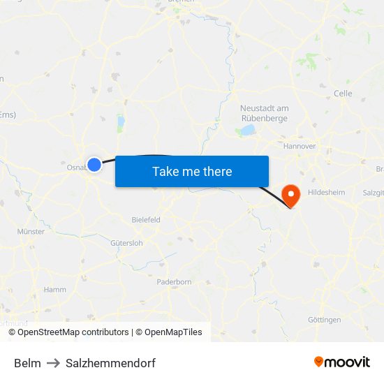 Belm to Salzhemmendorf map