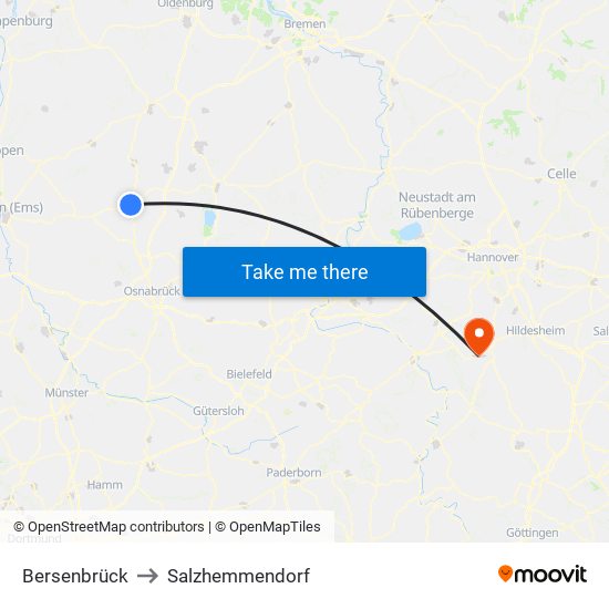 Bersenbrück to Salzhemmendorf map