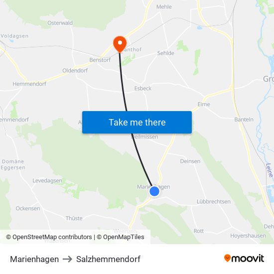 Marienhagen to Salzhemmendorf map
