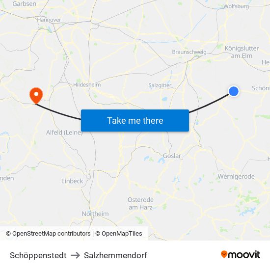 Schöppenstedt to Salzhemmendorf map