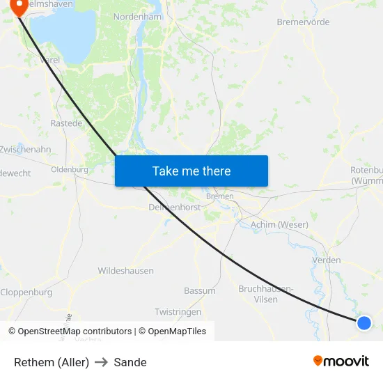 Rethem (Aller) to Sande map