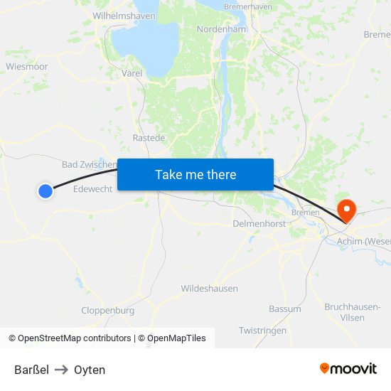 Barßel to Oyten map