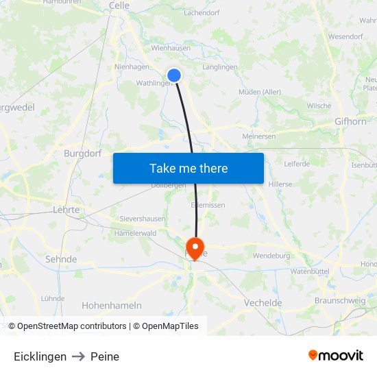 Eicklingen to Peine map