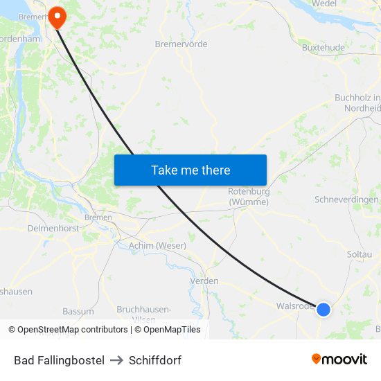 Bad Fallingbostel to Schiffdorf map
