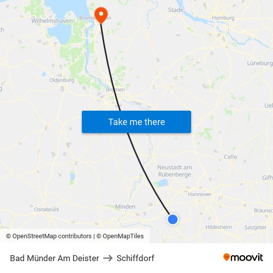 Bad Münder Am Deister to Schiffdorf map