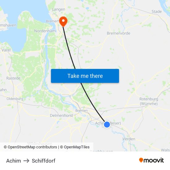 Achim to Schiffdorf map