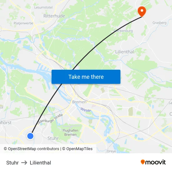 Stuhr to Lilienthal map