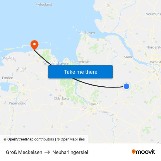 Groß Meckelsen to Neuharlingersiel map
