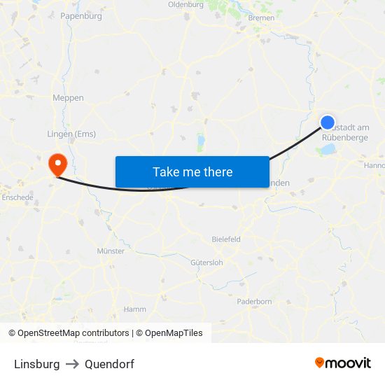 Linsburg to Quendorf map