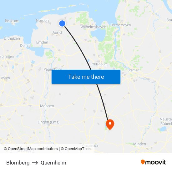 Blomberg to Quernheim map