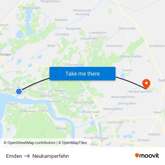 Emden to Neukamperfehn map