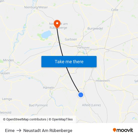 Eime to Neustadt Am Rübenberge map