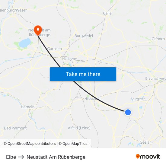 Elbe to Neustadt Am Rübenberge map