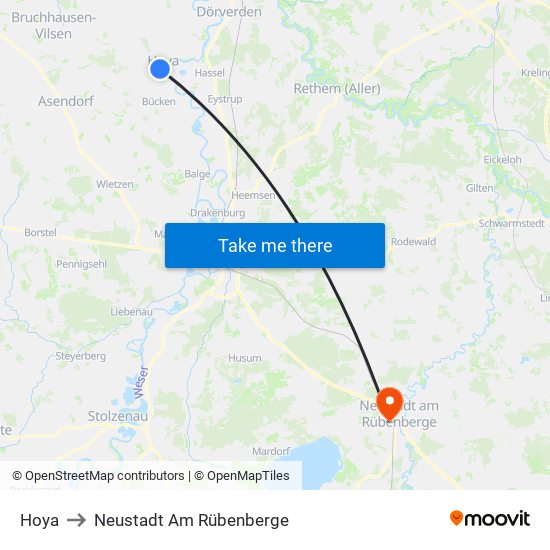 Hoya to Neustadt Am Rübenberge map