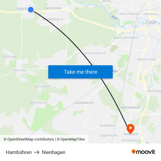 Hambühren to Nienhagen map