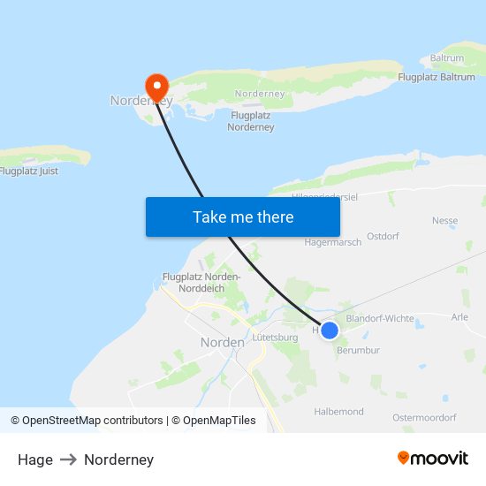 Hage to Norderney map