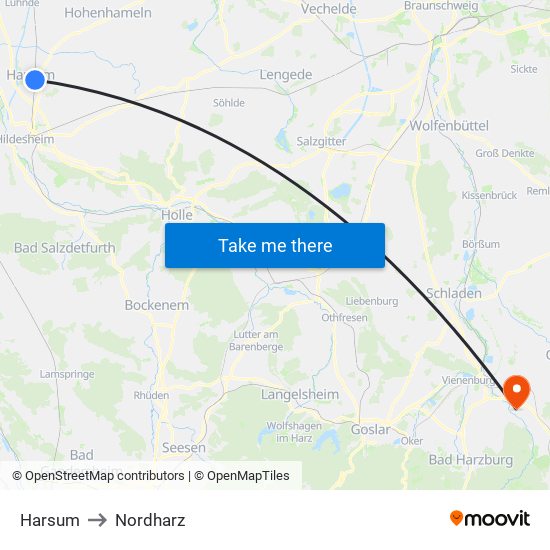 Harsum to Nordharz map
