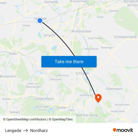 Lengede to Nordharz map