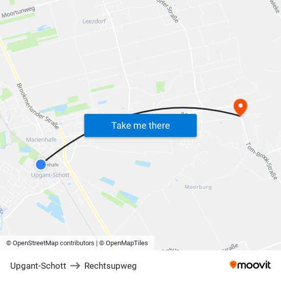 Upgant-Schott to Rechtsupweg map