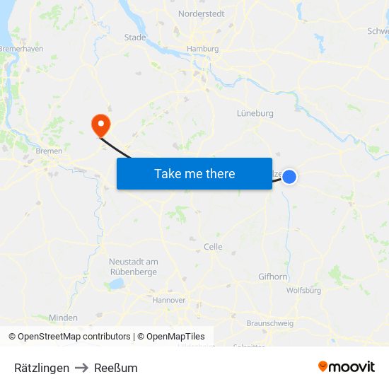 Rätzlingen to Reeßum map
