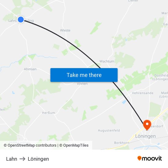Lahn to Löningen map