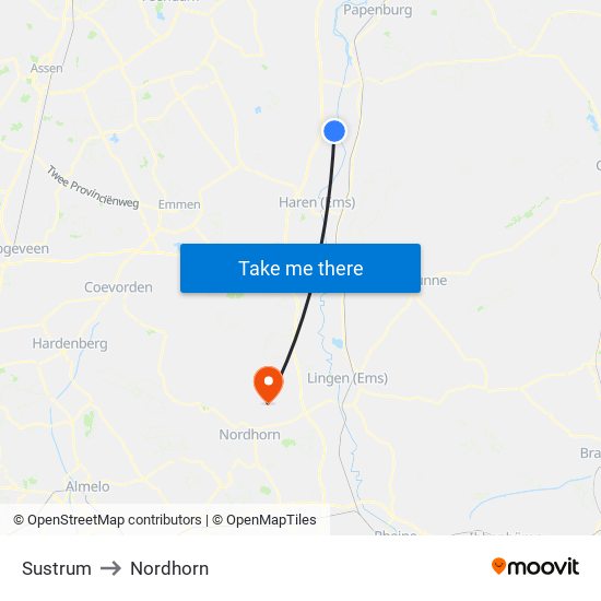 Sustrum to Nordhorn map