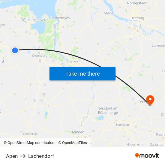 Apen to Lachendorf map