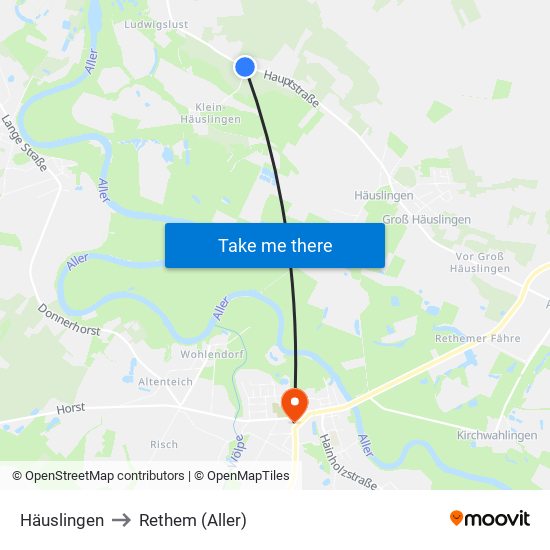 Häuslingen to Rethem (Aller) map