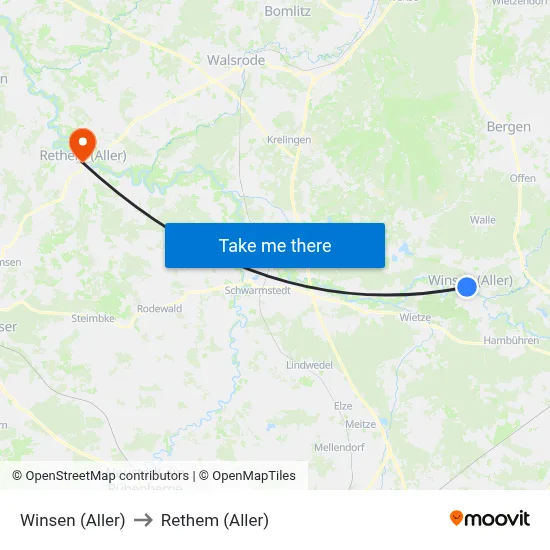 Winsen (Aller) to Rethem (Aller) map