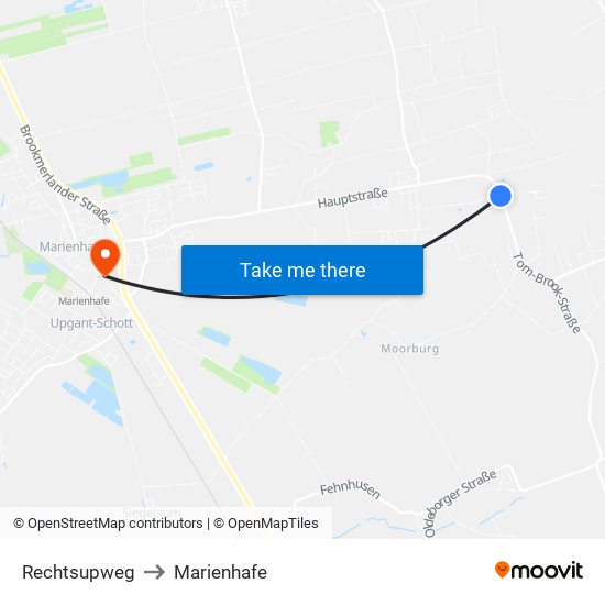 Rechtsupweg to Marienhafe map