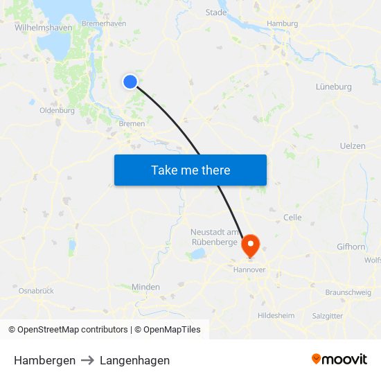 Hambergen to Langenhagen map