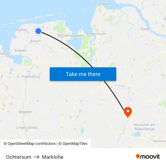 Ochtersum to Marklohe map