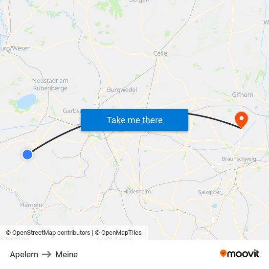 Apelern to Meine map