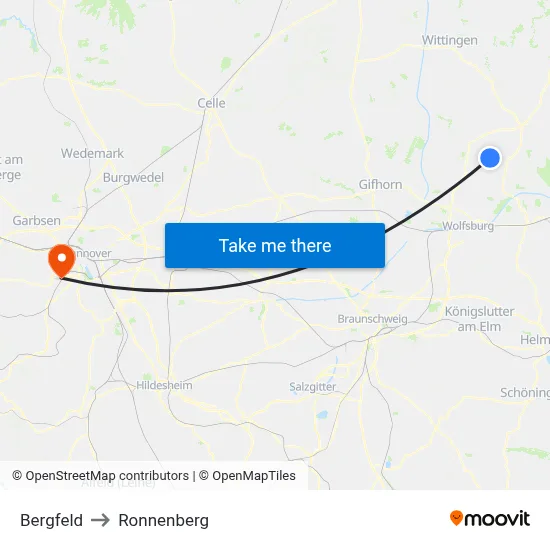 Bergfeld to Ronnenberg map