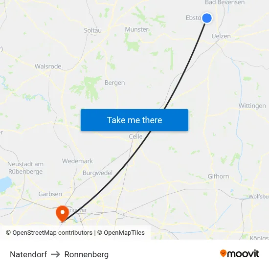 Natendorf to Ronnenberg map