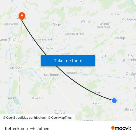 Kettenkamp to Lathen map