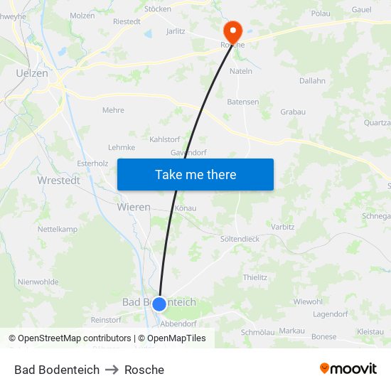 Bad Bodenteich to Rosche map