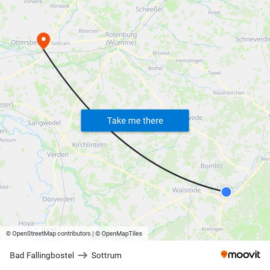 Bad Fallingbostel to Sottrum map