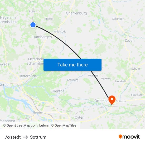 Axstedt to Sottrum map