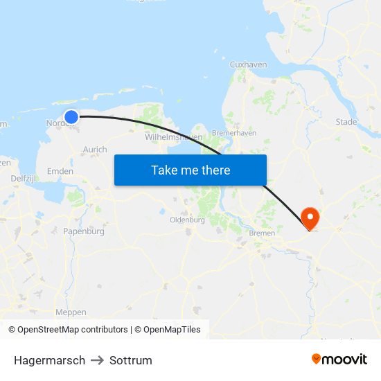 Hagermarsch to Sottrum map