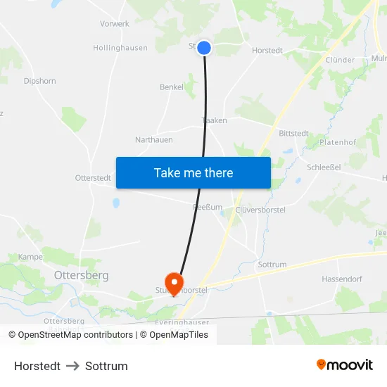 Horstedt to Sottrum map