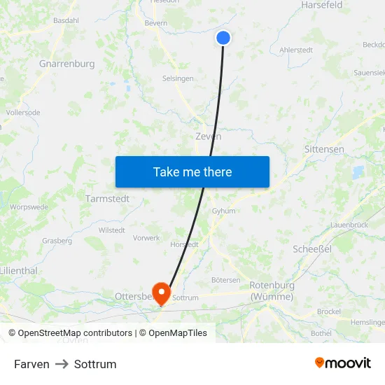 Farven to Sottrum map